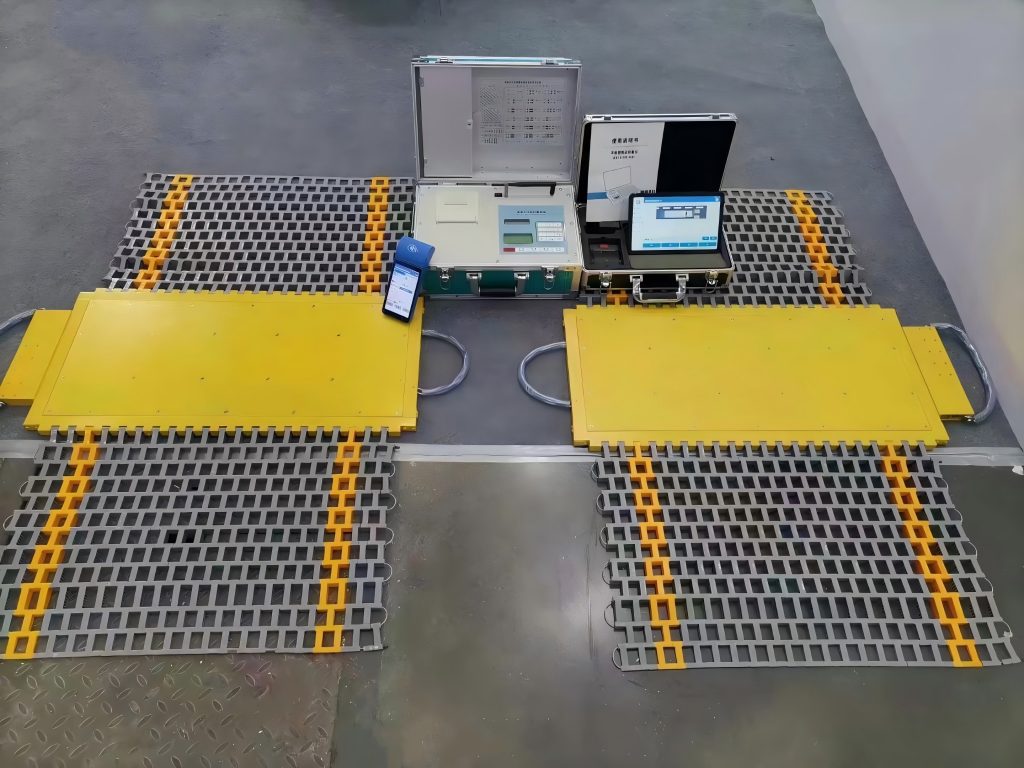Fixed vs. Mobile Axle Load Scale Which Suits Your On-Site Weighing Needs 2 A portable axle scale on the ground